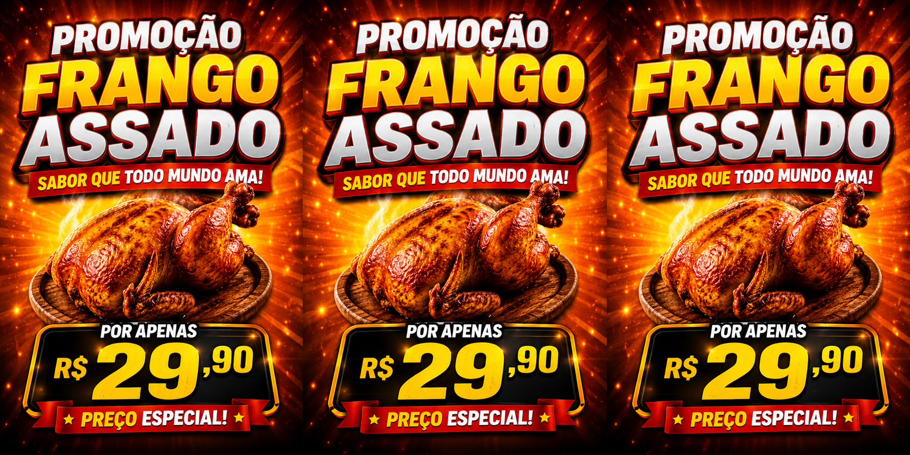 Várias peças visuais semelhantes organizadas lado a lado