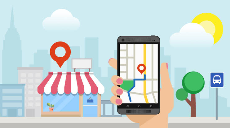 Busca local no Google Maps mostrando empresas próximas
